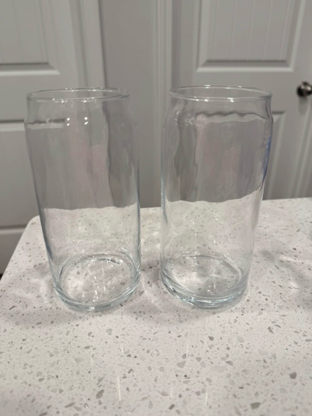 Clear Glass Tumbler Set - Transparent Drinking Glasses (Pair)